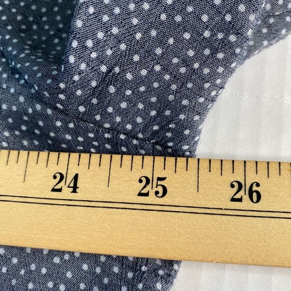 Como Blu Womens Blue and White Polka Dot Sheer V-Neck Tunic Size 1X Coastal - Picture 9 of 11